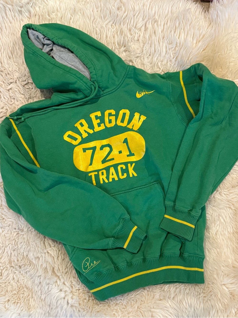 Nike Green & Yellow Oregon Track Kids Hoodie